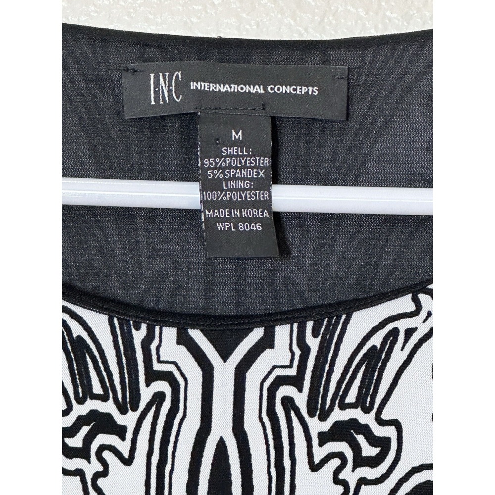 INC International Concepts Black White Paisley Sleeveless Dress Womens Medium - Picture 3 of 6